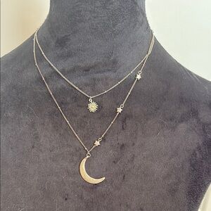 Gold Layered Moon and Star Necklace